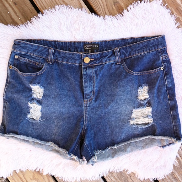 Forever 21 Pants - Forever 21 plus denim jeans distressed cut off